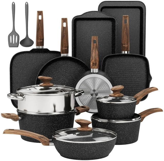 Main image of DishDelight 17 Piece Pots and Pans Set Non Stick, Kitchen Cookware Set