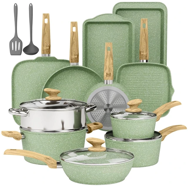 Main image of DishDelight 17 Piece Pots and Pans Set, Nonstick Kitchen Cookware Sets