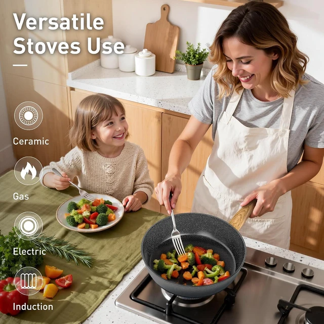 Alt view image 3 of 7 - DishDelight Pots and Pans Set Non Toxic, Kitchen Cookware Sets Non Stick