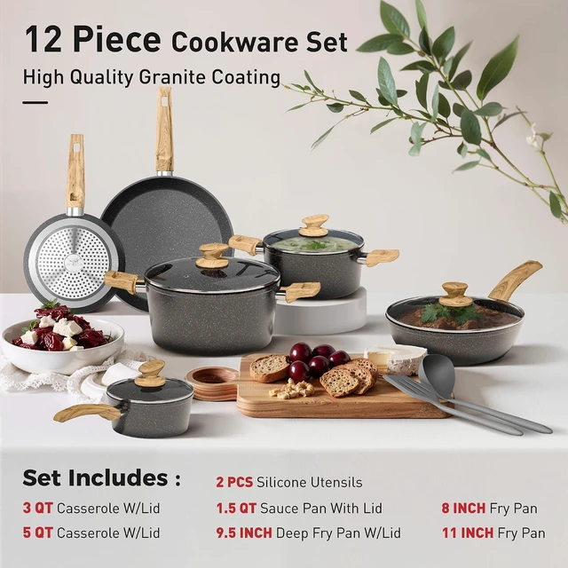Alt view image 6 of 7 - DishDelight Pots and Pans Set Non Toxic, Kitchen Cookware Sets Non Stick
