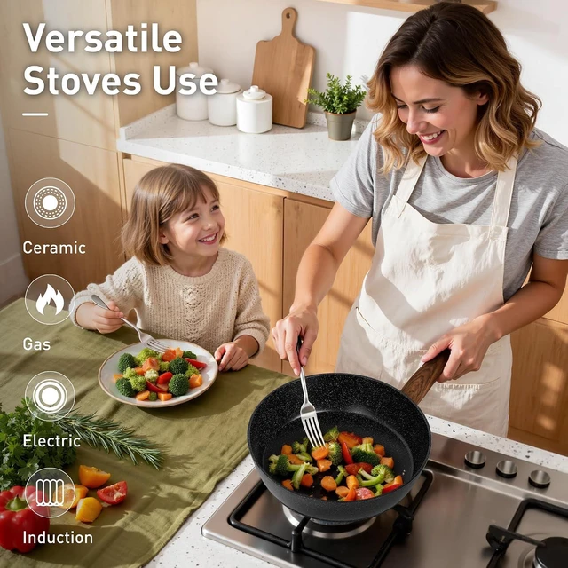 Alt view image 5 of 7 - DishDelight Non Stick Pots and Pans Set, 12 Piece Kitchen Cookware Sets