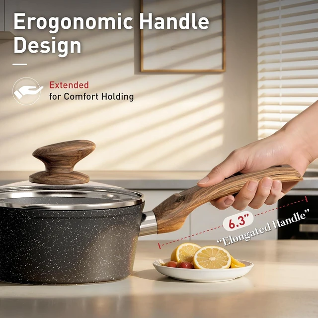Alt view image 7 of 7 - DishDelight Non Stick Pots and Pans Set, 12 Piece Kitchen Cookware Sets