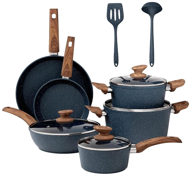 Main image of DishDelight 12 Piece Kitchen Pots and Pans Set, Cookware Sets Non Stick