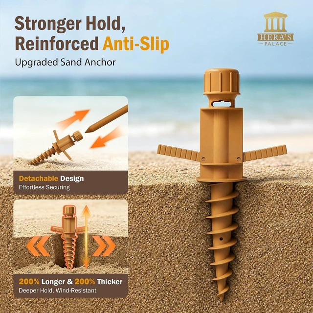 Alt view image 3 of 7 - 7ft Beach Umbrella with Sand Anchor, Fringe Umbrella for Pool, Gold Yellow