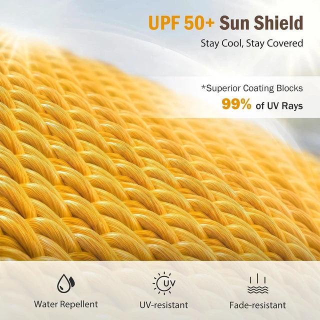 Alt view image 5 of 7 - 7ft Beach Umbrella with Sand Anchor, Fringe Umbrella for Pool, Gold Yellow