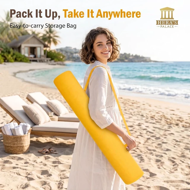 Alt view image 7 of 7 - 7ft Beach Umbrella with Sand Anchor, Fringe Umbrella for Pool, Gold Yellow
