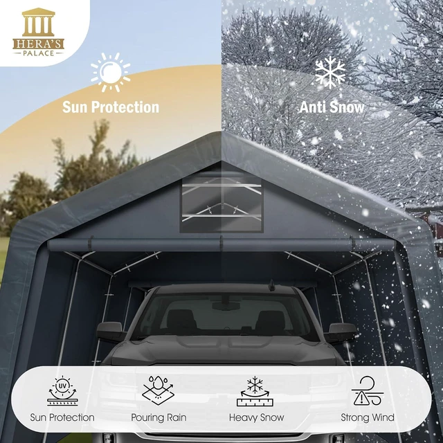 Alt view image 4 of 7 - 13x22ft Heavy Duty Carport Storage Sheds Portable Canopy