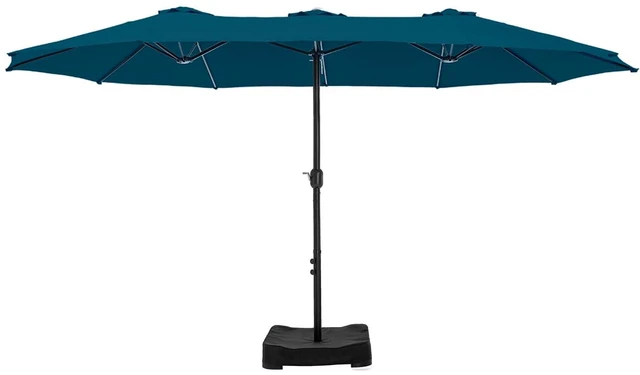 Main image of 15ft Patio Umbrella, Base Included, Rectangular, Cerulean