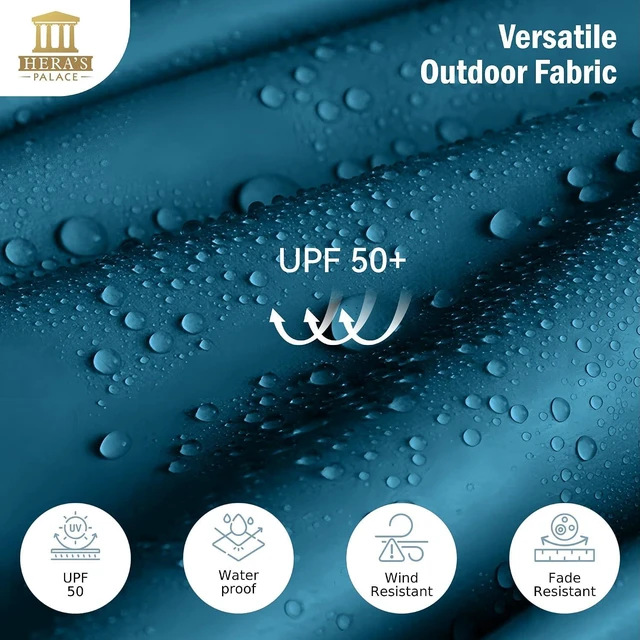 Alt view image 5 of 7 - 15ft Patio Umbrella, Base Included, Rectangular, Cerulean