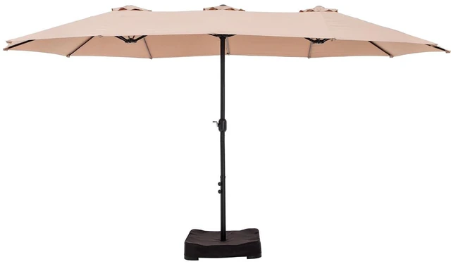 Main image of 15ft Patio Umbrella, Base Included, Rectangular, Beige
