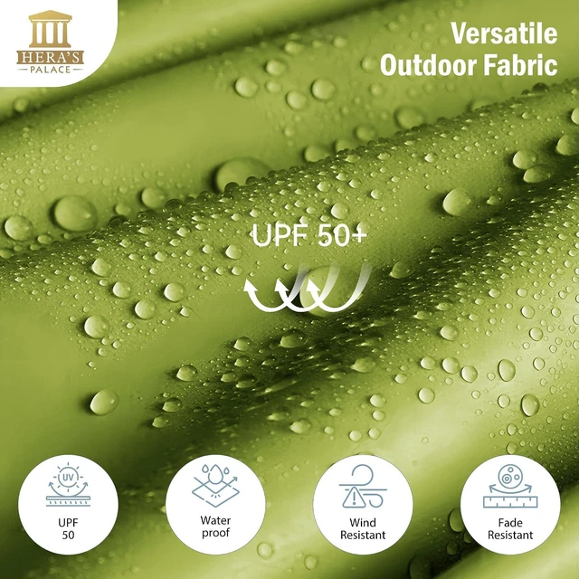 Alt view image 5 of 7 - HERA'S PALACE 15ft Patio Umbrella, Base Included, Rectangular, Lime