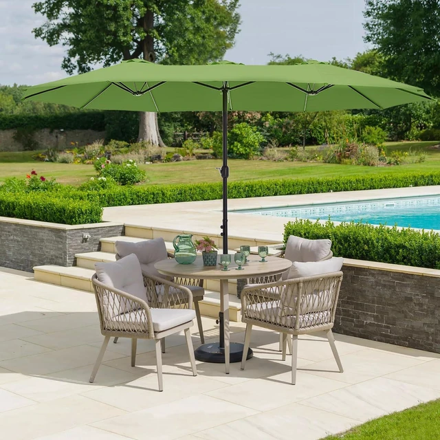 Alt view image 7 of 7 - HERA'S PALACE 15ft Patio Umbrella, Base Included, Rectangular, Lime