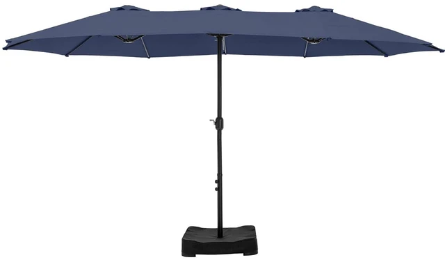 Main image of 15ft Patio Umbrella, Base Included, Rectangular, Navy Blue
