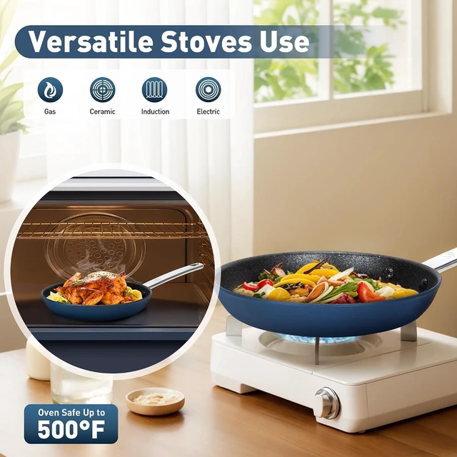 Alt view image 5 of 7 - DishDelight Nonstick Frying Pan Set, 9,11 Inch Induction skillet set