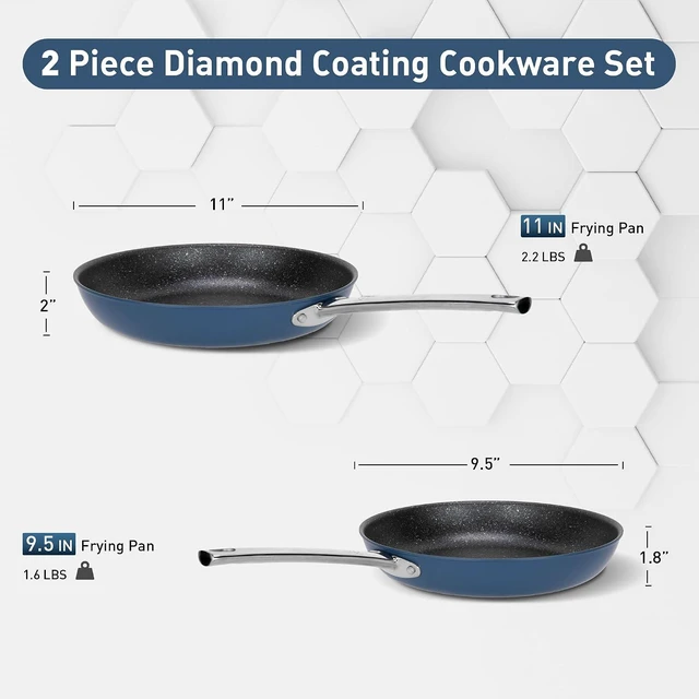 Alt view image 6 of 7 - DishDelight Nonstick Frying Pan Set, 9,11 Inch Induction skillet set