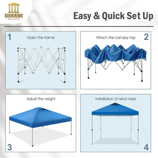 Alt view image 5 of 7 - 10x10 Pop Up Canopy, Outdoor Tent for Patio Event Canopies