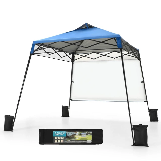 Alt view image 2 of 7 - 8x8ft Pop Up Canopy Tent Event Shade with Sidewall