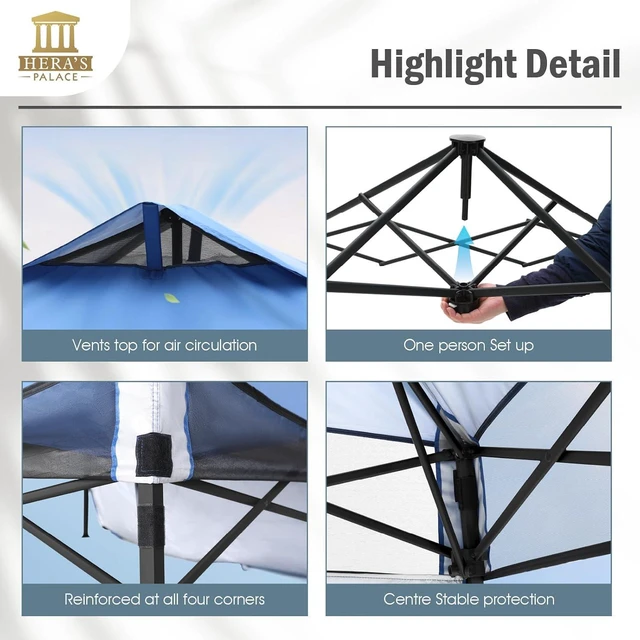Alt view image 4 of 7 - 8x8ft Pop Up Canopy Tent Event Shade with Sidewall