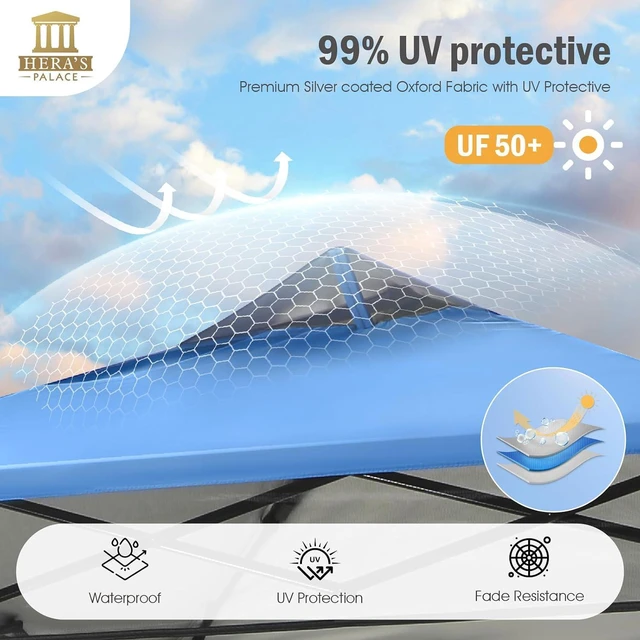 Alt view image 3 of 7 - 8x8ft Pop Up Canopy Tent Event Shade with Sidewall