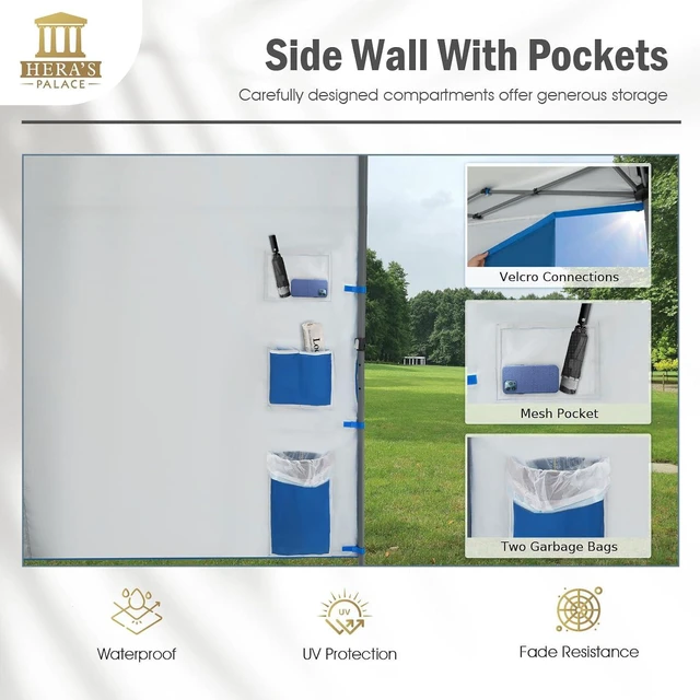 Alt view image 3 of 7 - 10x10ft Pop Up Canopy Tent Event Shade with Sidewall