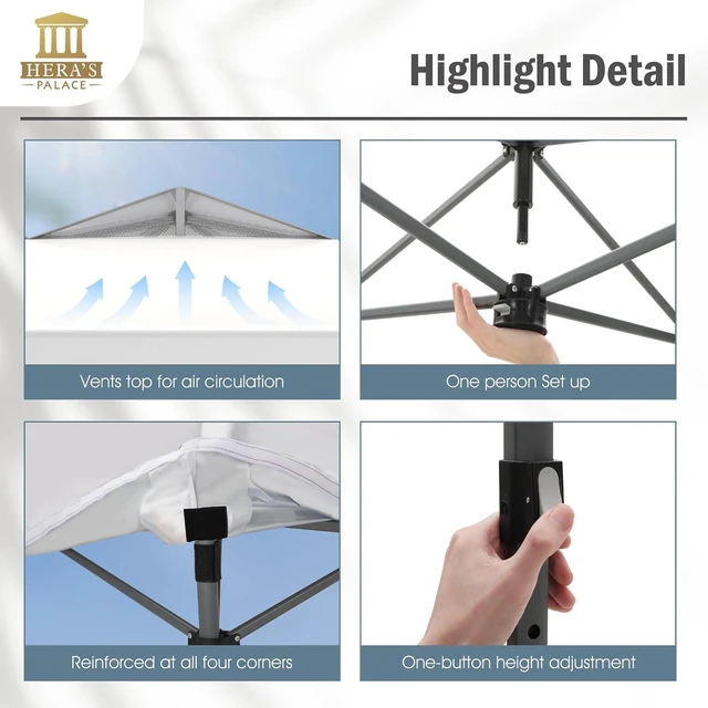 Alt view image 3 of 7 - 10x10ft Pop Up Canopy Tent Portable Outdoor Sun Shelters