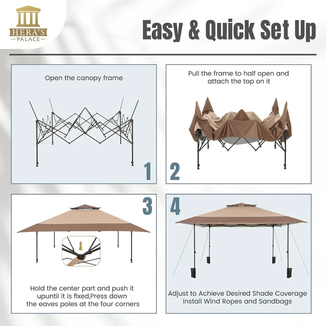 Alt view image 4 of 7 - 13x13ft Pop Up Canopy Tent Instant Outdoor Canopies