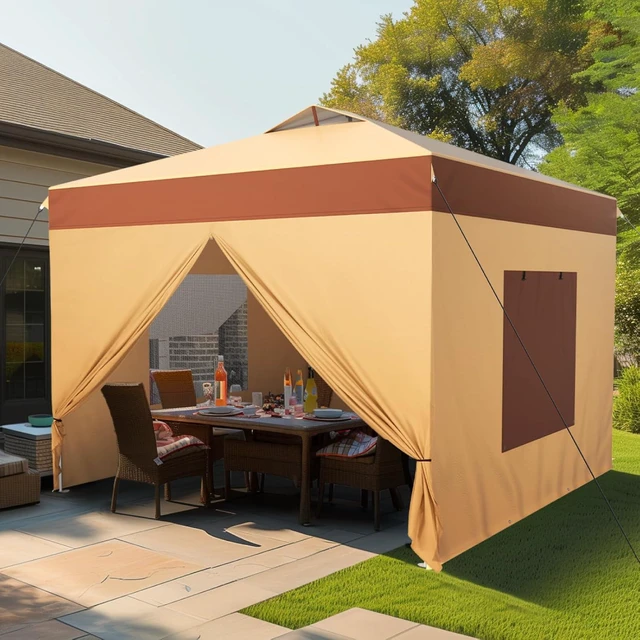 Alt view image 2 of 7 - 10x10ft Pop Up Canopy Tent Event Shade with Sidewalls