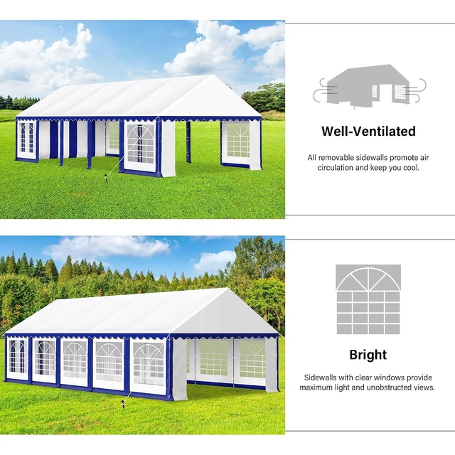 Alt view image 3 of 6 - 16x32ft Tents for Parties Large Outdoor Canopy Tent