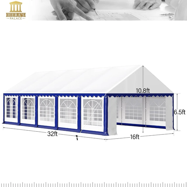 Alt view image 6 of 6 - 16x32ft Tents for Parties Large Outdoor Canopy Tent