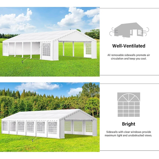 Alt view image 3 of 6 - 20x40ft Tents for Parties Large Outdoor Canopy Tent