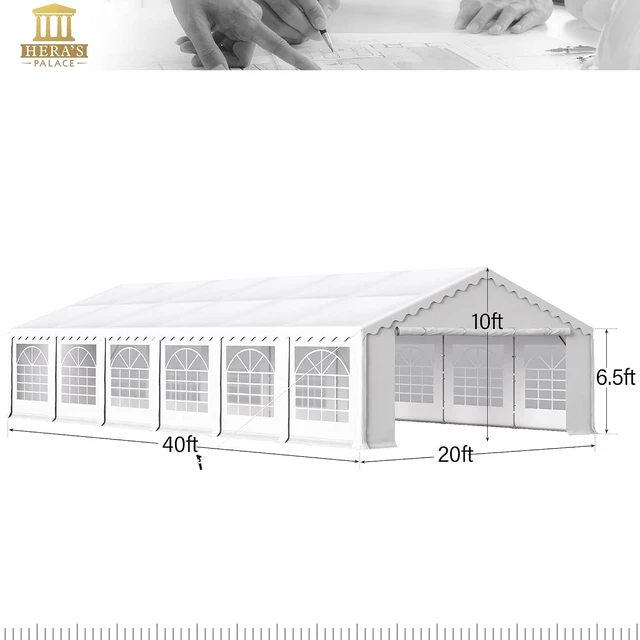 Alt view image 6 of 6 - 20x40ft Tents for Parties Large Outdoor Canopy Tent