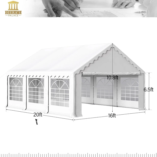 Alt view image 6 of 6 - 16x20ft Tents for Parties Large Outdoor Canopy Tent