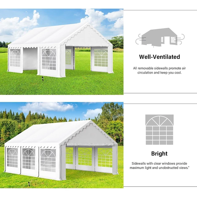 Alt view image 3 of 6 - 16x20ft Tents for Parties Large Outdoor Canopy Tent