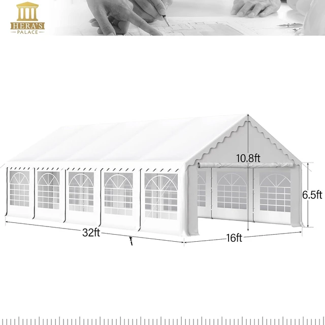 Alt view image 6 of 6 - 16x32ft Tents for Parties Large Outdoor Canopy Tent