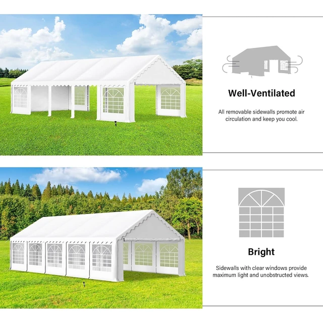 Alt view image 3 of 6 - 16x32ft Tents for Parties Large Outdoor Canopy Tent