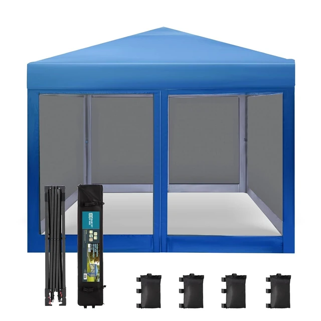 Alt view image 2 of 7 - 10x10ft Pop Up Canopy Tent Event Shade with Mosquito Nettings