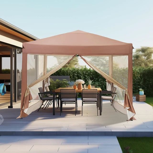 Main image of 10x10ft Pop Up Canopy Tent Event Shade with Mosquito Nettings