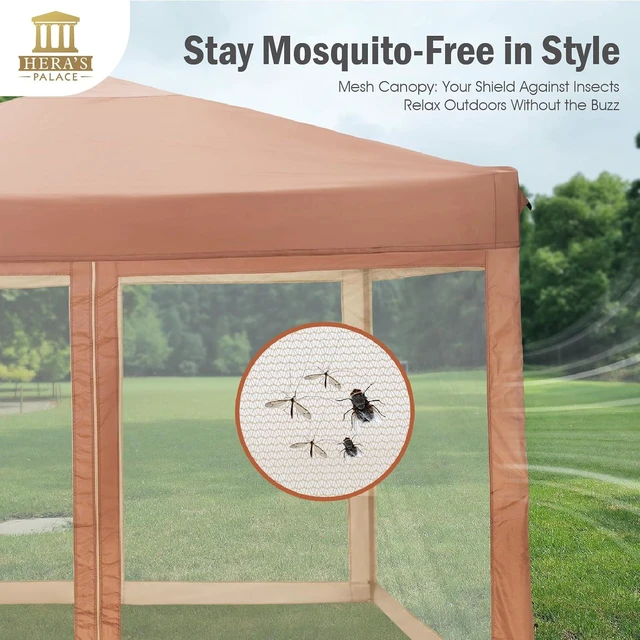 Alt view image 2 of 7 - 10x10ft Pop Up Canopy Tent Event Shade with Mosquito Nettings