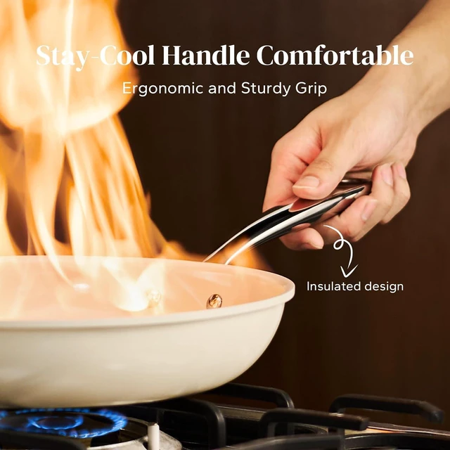 Alt view image 6 of 7 - Redchef 11 Inch Ceramic Nonstick Frying Pan Skillet, Stay Cool Handle, Induction Compatible, Oven & Dishwasher Safe, PFAS-Free Non Toxic Saute Pan for All Stoves
