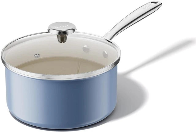 Main image of Redchef Nonstick Ceramic Sauce Pan With Lid, 3.5QT Small Cooking Pot with Stay-Cool Handle, Kitchen Non Toxic Soup Pot, PTFE & PFOA Free, Oven & Dishwasher Safe, Compatible with All Stovetops-Blue