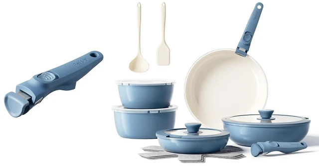 Main image of Redchef 17pcs Ceramic Pots and Pans Set Non Stick, Nonstick Kitchen Cookware Set with Detachable Handle, Non Toxic, PFAS PFOA & PTFE Free, RV Ceramic Cookware Set for Camping, Dishwasher/Oven Saf