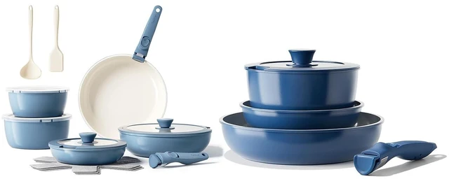Main image of Redchef 21pcs Ceramic Pots and Pans Set Non Stick, Nonstick Kitchen Cookware Set with Detachable Handle, Non Toxic, PFAS PFOA & PTFE Free, RV Ceramic Cookware Set for Camping, Dishwasher/Oven Safe