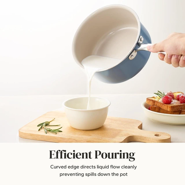 Alt view image 2 of 7 - Redchef Ceramic Sauce Pan with Lid 3.5QT+6PCS Frying Pan, Nonstick Cooking Pot with Stay-Cool Handle, Kitchen Non Toxic Soup Pot, PTFE & PFOA Free, Oven Dishwasher Safe, Compatible All Stovetops