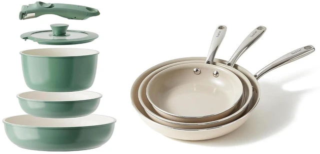 Main image of Redchef Ceramic Pots and Pans Set Non Stick, Nonstick Kitchen Cookware Sets, Non Toxic Pots and Pans Set Non Stick, PFAS PFOA & PTFE Free, Nonstick Frying Pans Set, Ceramic Pan Skillet, RV Cookware