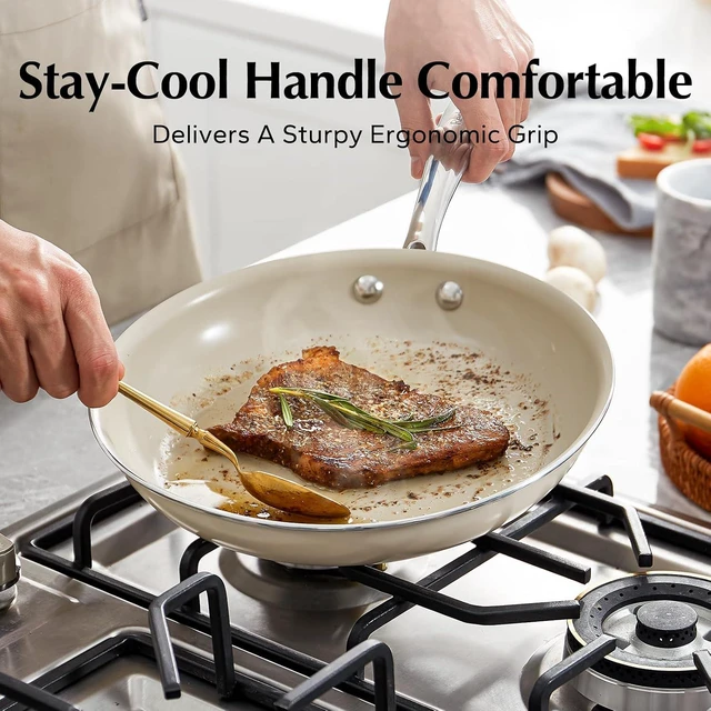 Alt view image 6 of 7 - Redchef Ceramic Pots and Pans Set Non Stick, Nonstick Kitchen Cookware Sets, Non Toxic Pots and Pans Set Non Stick, PFAS PFOA & PTFE Free, Nonstick Frying Pans Set, Ceramic Pan Skillet, RV Cookware