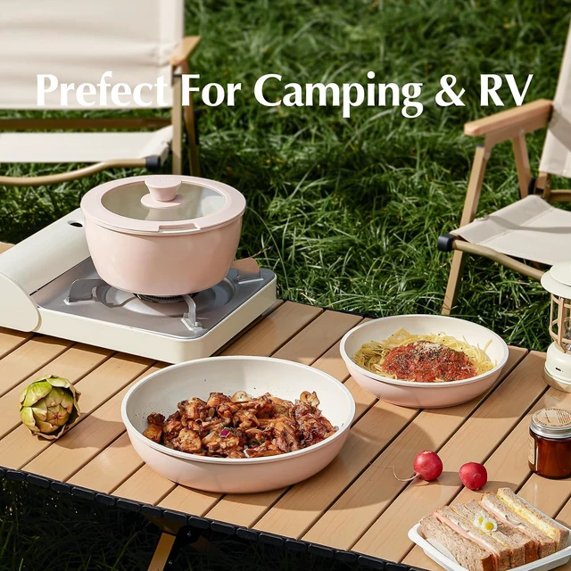 Alt view image 5 of 7 - Redchef Ceramic Pots and Pans Set Non Stick, Nonstick Kitchen Cookware Sets, Non Toxic Pots and Pans Set Non Stick, PFAS PFOA & PTFE Free, Nonstick Frying Pans Set, Ceramic Pan Skillet, RV Cookware