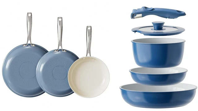 Main image of Redchef Ceramic Pots and Pans Set Non Stick, Nonstick Kitchen Cookware Sets, Non Toxic Pots and Pans Set Non Stick, PFAS PFOA & PTFE Free, Nonstick Frying Pans Set, Ceramic Pan Skillet, RV Cookware