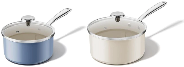 Main image of Redchef Ceramic Sauce Pan with Lid, 2.5QT+3.5QT Blue & White Saucepans Set, Nonstick Cooking Pot Set with Stay-Cool Handle, Non Toxic Small Pot, PTFE & PFOA Free, Oven Dishwasher Induction Safe