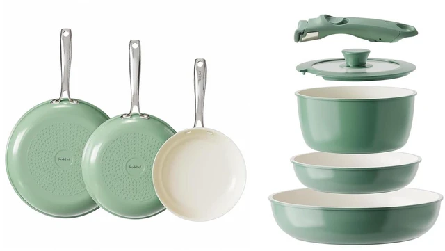 Main image of Redchef Ceramic Pots and Pans Set Non Stick, Nonstick Kitchen Cookware Sets, Non Toxic Pots and Pans Set Non Stick, PFAS PFOA & PTFE Free, Nonstick Frying Pans Set, Ceramic Pan Skillet, RV Cookware