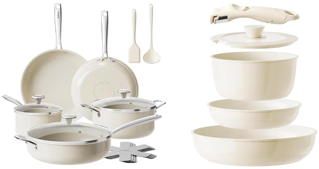 Main image of Redchef Ceramic Nonstick Cookware Set,19pcs Pots and Pans Set Non Stick,Induction Cookware with Stainless Steel Handle,Non Toxic Kitchen Cooking Set,Dishwasher & Oven Safe,PFAS PFOA & PTFE Free
